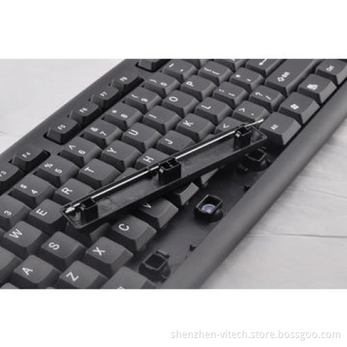 Standard wired keyboard, USB port, support several languages